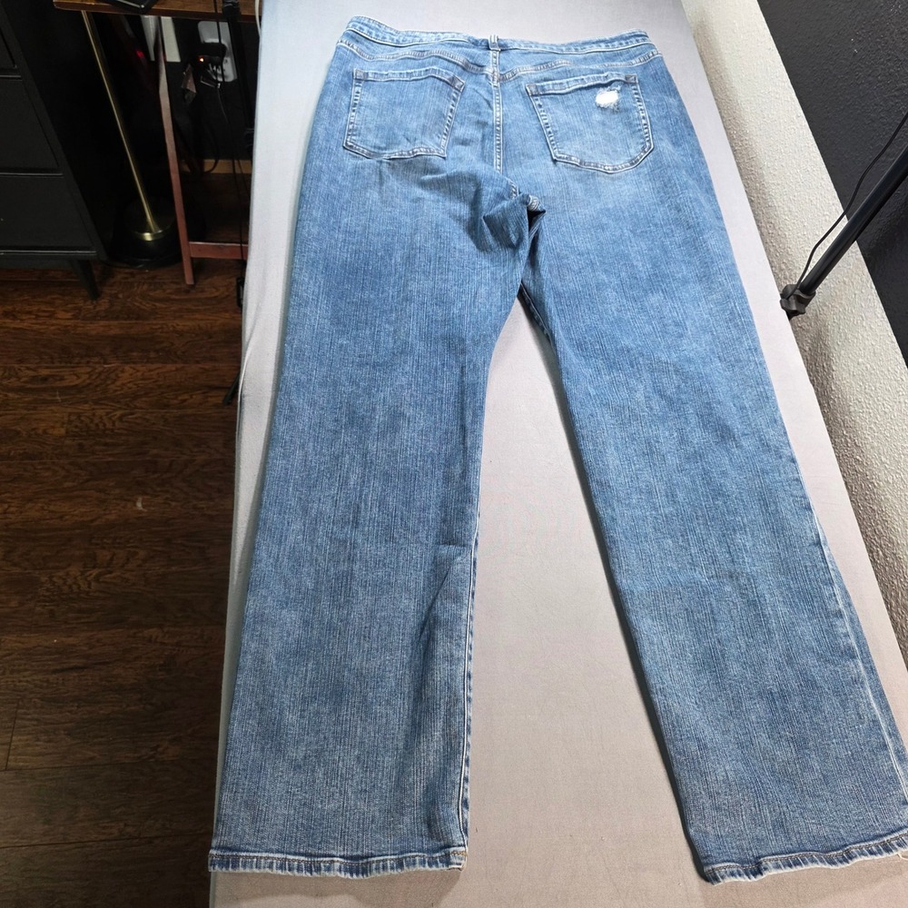 Torrid High Rise Straight Stretch Rigid Distressed Ripped Jeans Blue 14R - Picture 9 of 11